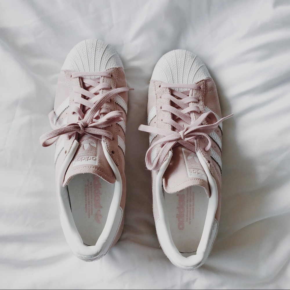 Adidas Pink suede original superstars